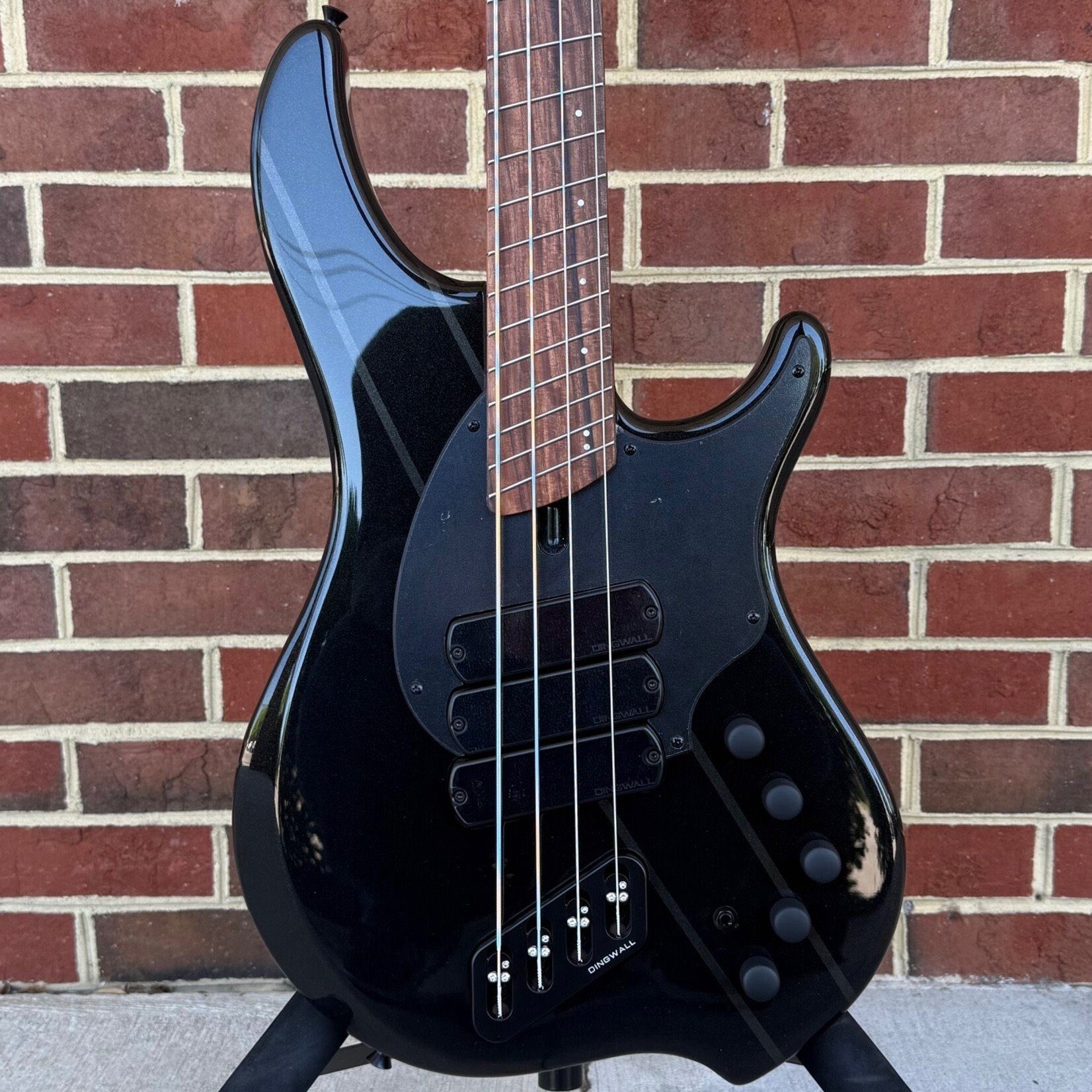 Dingwall Dingwall JT3 4-String John Taylor Signature Model, Stealth Black w/ Rio Stripes, Nyatoh Body, Maple Neck, Pau Ferro Fretboard, Matching Headstock, Neve Preamp, Gig Bag, SN# 20719