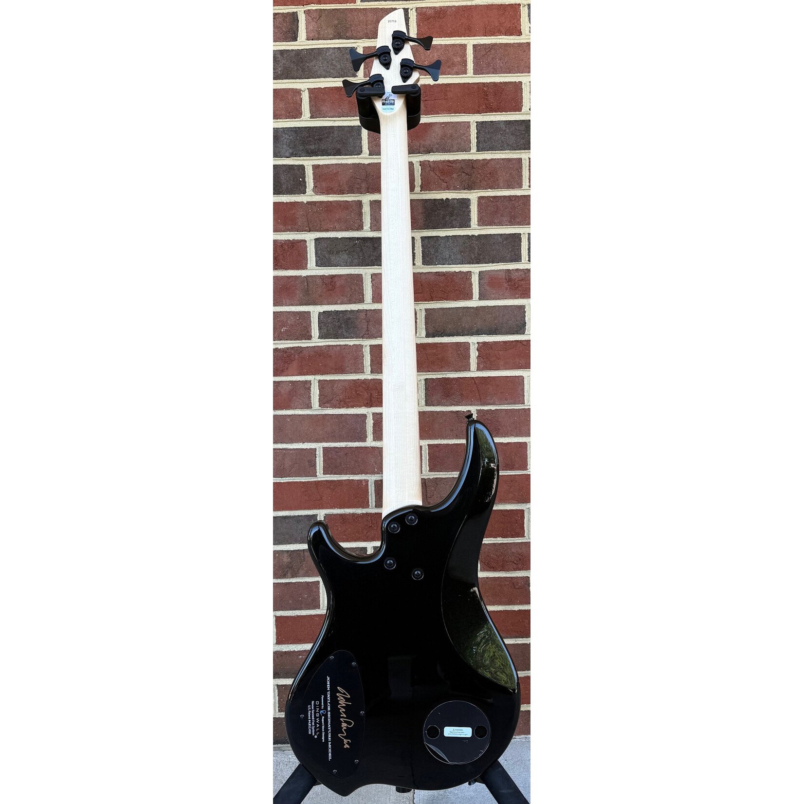 Dingwall Dingwall JT3 4-String John Taylor Signature Model, Stealth Black w/ Rio Stripes, Nyatoh Body, Maple Neck, Pau Ferro Fretboard, Matching Headstock, Neve Preamp, Gig Bag, SN# 20719