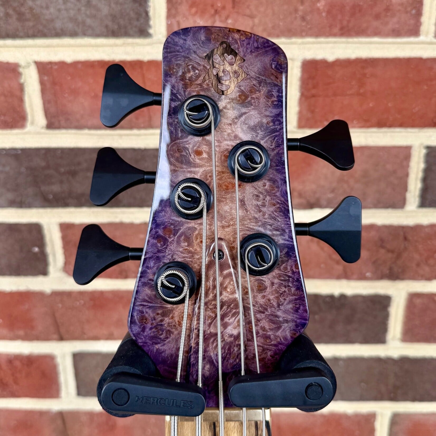 Spector Spector USA NS-5XL, Natural to Purple Burst, Maple Burl Top, Swamp Ash Body, 3pc Maple Neck, Pale Moon Ebony Fretboard, Black Mother of Pearl Crown Inlays, EMG P5X/SJ5X Pickups, HAZ 9-Volt, TSA Case
