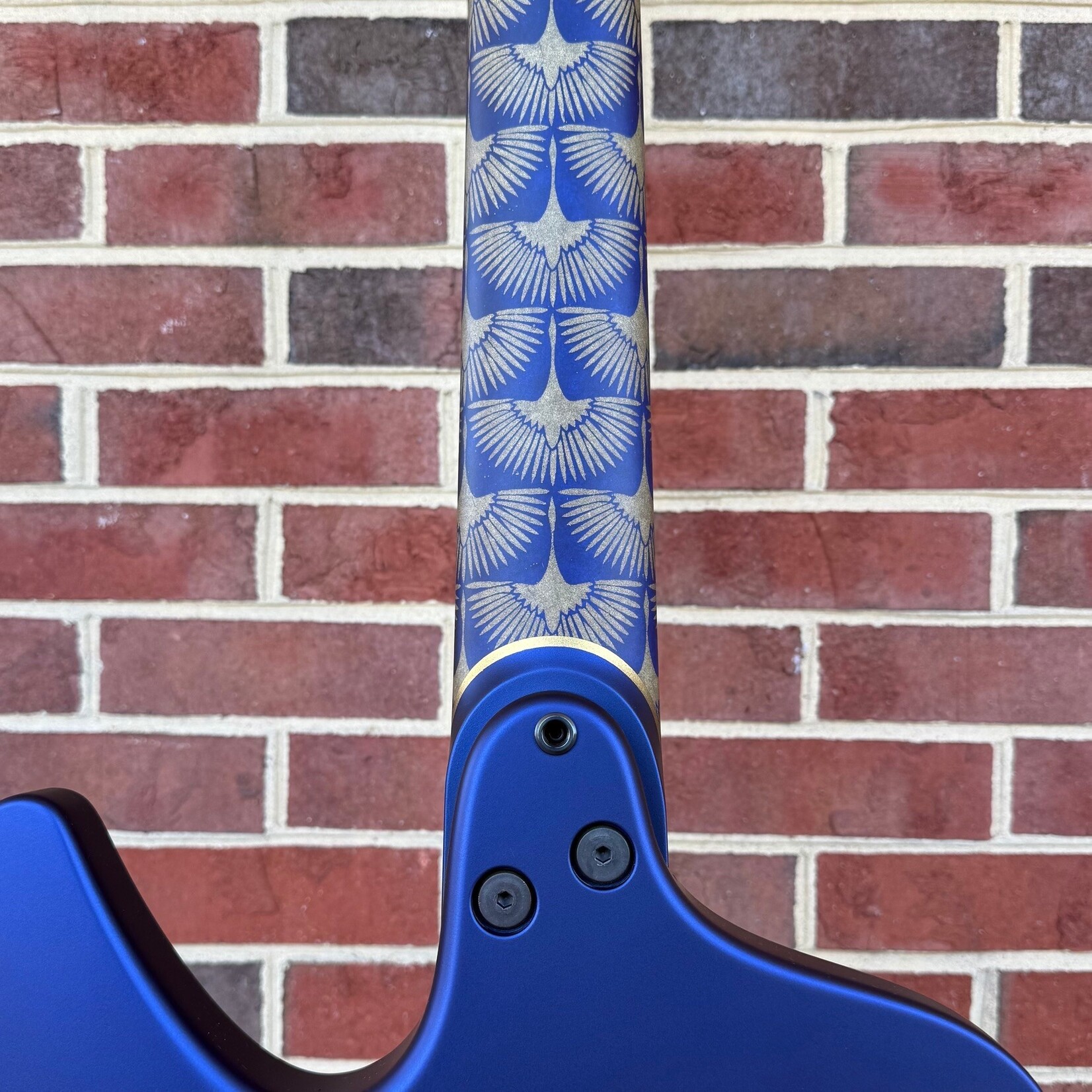 Dingwall Dingwall Master Series D-Roc - Paul Hillacre, Sapphire Blue Pearl with Nepalese Hand Made Paper Design, African Mahogany Body, 5pc Maple Neck, Wenge Fretboard, Custom Brass Inlay, Blue Luminlay Side Dots, Super Fatty II Pickups, Dingwall Deluxe Gig Bag