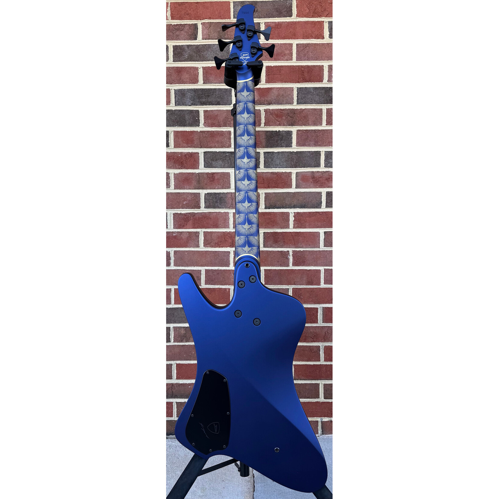 Dingwall Dingwall Master Series D-Roc - Paul Hillacre, Sapphire Blue Pearl with Nepalese Hand Made Paper Design, African Mahogany Body, 5pc Maple Neck, Wenge Fretboard, Custom Brass Inlay, Blue Luminlay Side Dots, Super Fatty II Pickups, Dingwall Deluxe Gig Bag