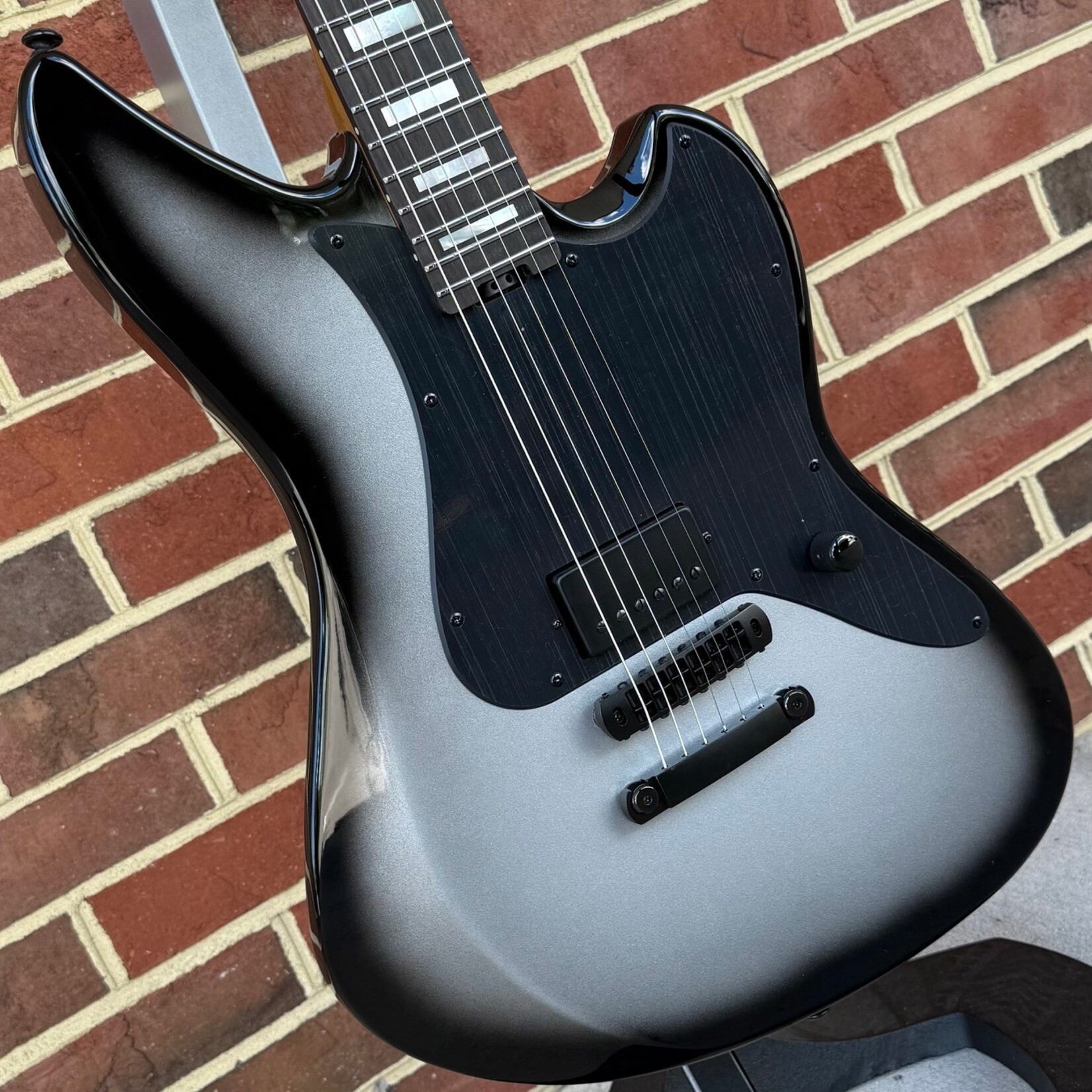 LTD ESP LTD JD-I, Joe Duplantier Signature Model, Silver Sunburst, Stainless Steel Frets, Locking Tuners, Dimarzio JD Fortitude Pickup, Hardshell Case