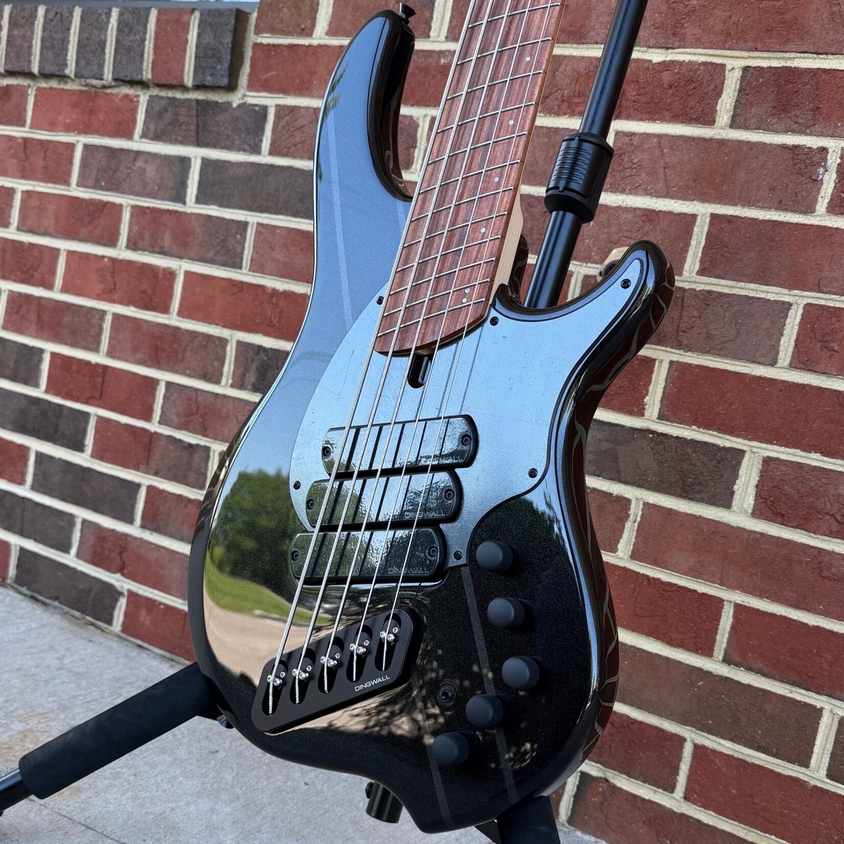 Dingwall Dingwall JT3 5-String John Taylor Signature Model, Stealth Black w/ Rio Stripes, Nyatoh Body, Maple Neck, Pau Ferro Fretboard, Matching Headstock, Neve Preamp, Gig Bag, SN# 20681