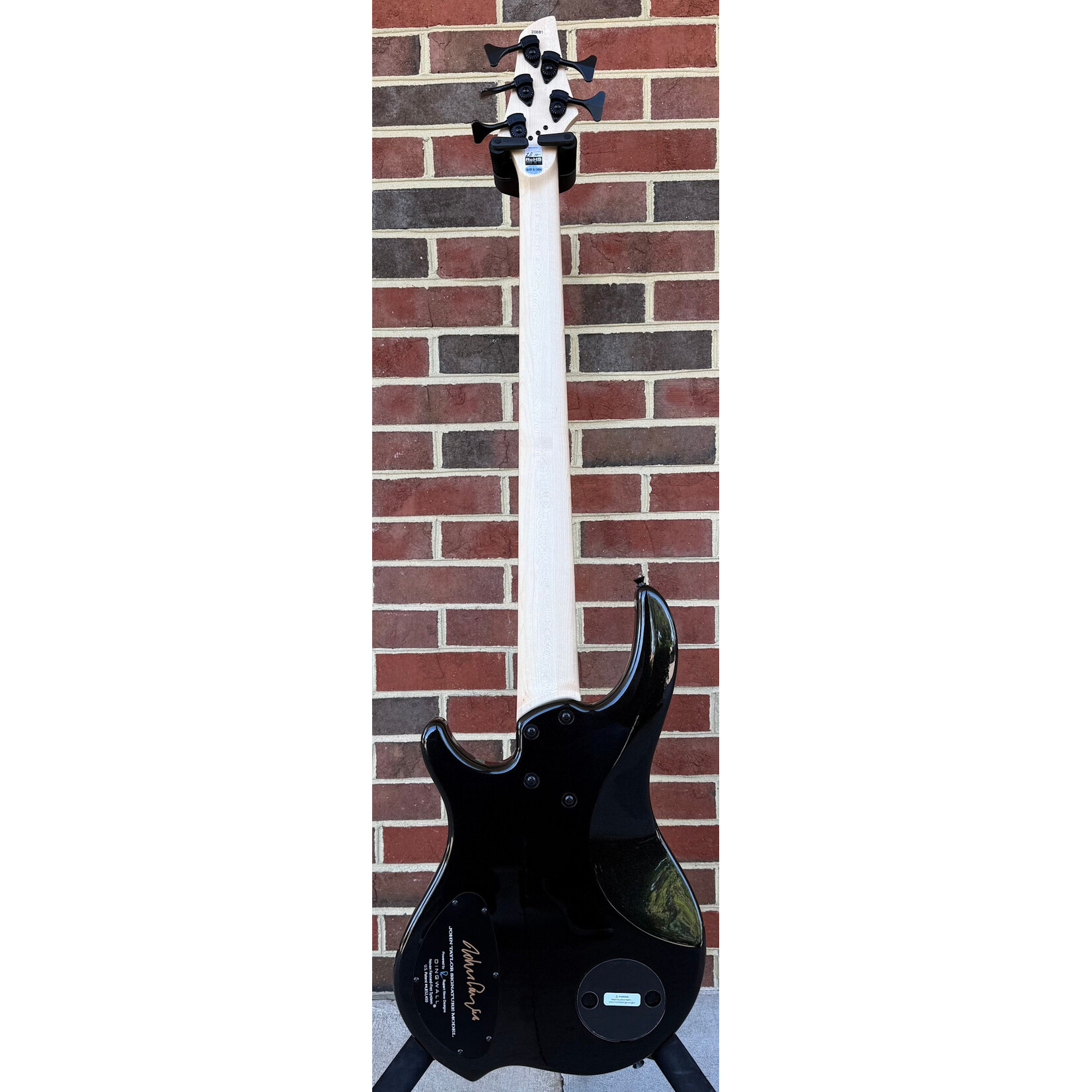 Dingwall Dingwall JT3 5-String John Taylor Signature Model, Stealth Black w/ Rio Stripes, Nyatoh Body, Maple Neck, Pau Ferro Fretboard, Matching Headstock, Neve Preamp, Gig Bag, SN# 20681