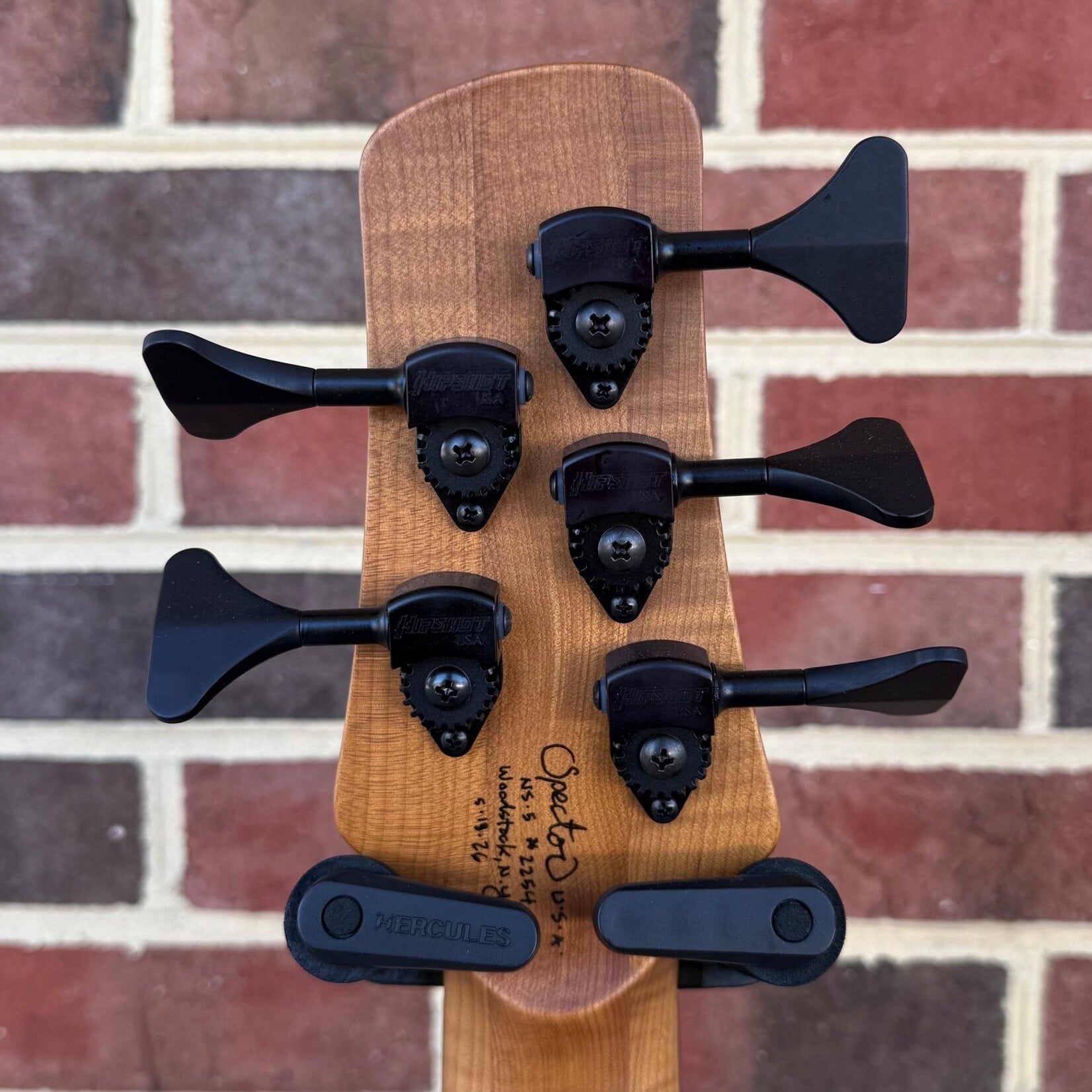 Spector Spector USA NS-5XL, Buckeye Burl Top, Swamp Ash Body, 3pc Roasted Maple Neck, Ziricote Fretboard, Mother of Pearl Crown Inlays, EMG P5X/40TWX Pickups, HAZ 9-Volt, Custom Electronics Layout, TSA Case