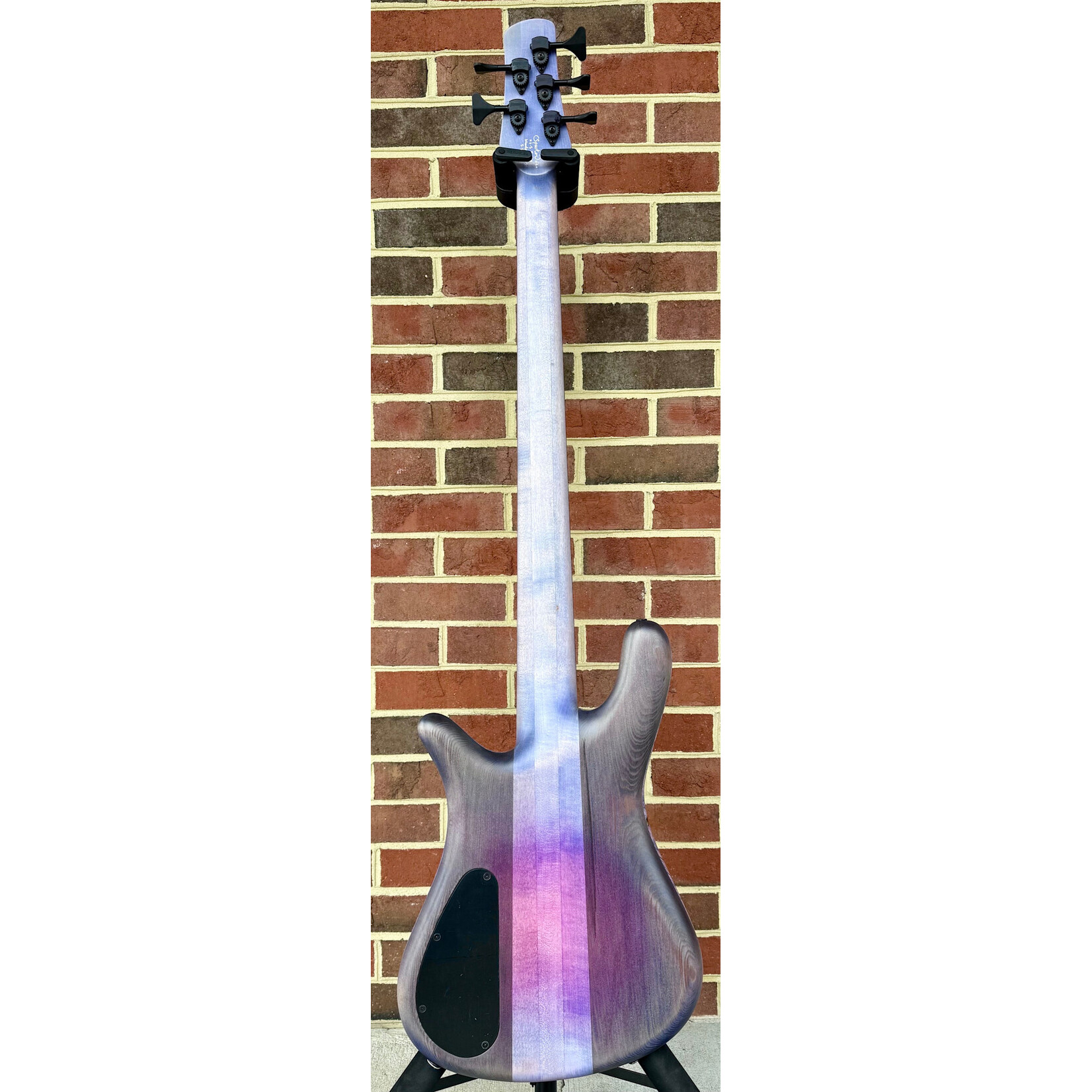 Spector Spector USA NS-5XL, Jazzberry, Maple Burl Top, Reclaimed Redwood Body, Ebony Fretboard, Mother of Pearl Inlays, EMG 40DCX Pickups, Spector HAZ 9-volt, TSA Case