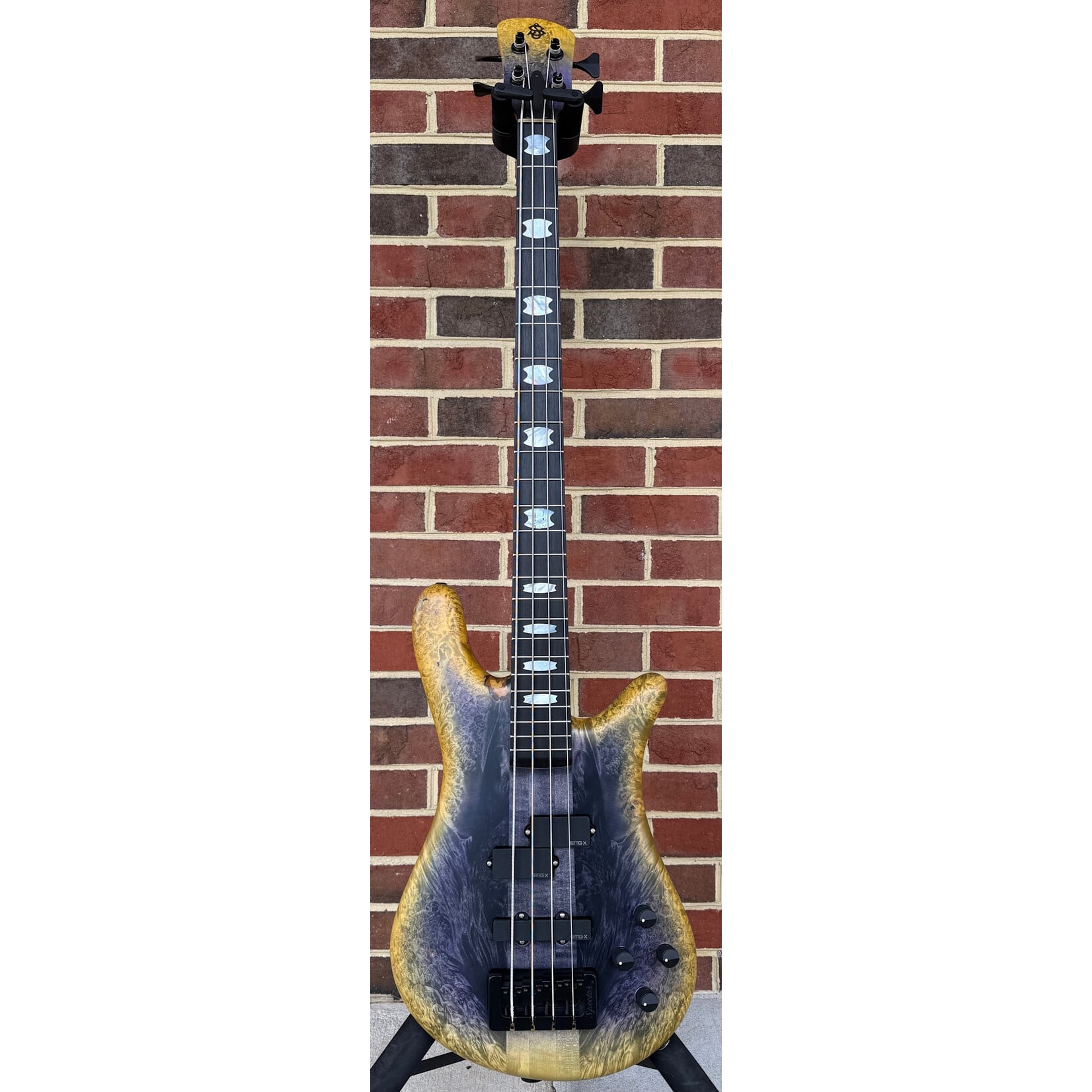 Spector Spector USA NS-2, Event Horizon, Maple Burl Top, Reclaimed Redwood Body, 3pc Maple Neck, Ebony Fretboard, EMG PX/SJX Set, HAZ 9-volt Preamp, TSA Case
