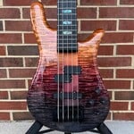 Spector Spector USA NS-5XL, Autumn Sunset, Flame Maple Top, Maple Body, 3pc Maple Neck, Ebony Fretboard, Abalone Crown Inlays, EMG P5X/J5X Pickups, Spector HAZ 18v Preamp, TSA Case