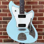 Novo Guitars Novo Guitars Serus J, Sonic Blue, Tempered Pine Body, Light Distress, Tempered Maple Neck, East Indian Rosewood Fretboard, Matching Headstock, 3-ply Parchment Pickguard, Fralin P-90s, Novo Deluxe Gig Bag
