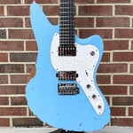 Mayones Mayones Jassper Aged V24, Monolith Daphne Blue Nitro (Aged), Swamp Ash TEW Body, Maple TEW Neck, Ebony Fretboard, Velvetrone Chori + Solium Pickups, Gotoh 510 Tremolo, Gotoh 510 Locking Tuners, Mayones Hybrid Case