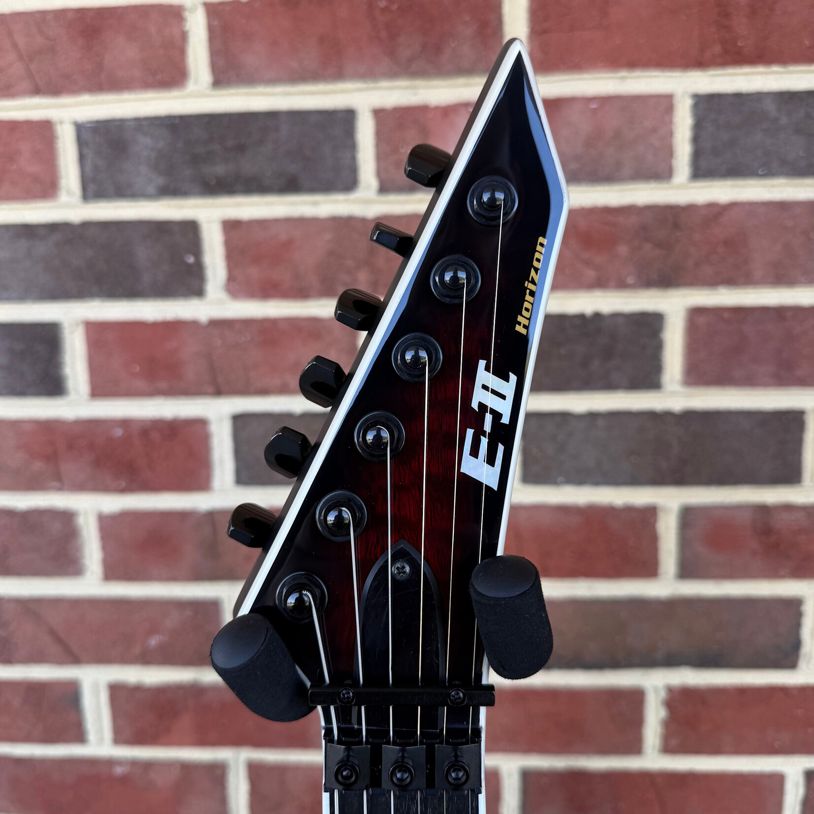 ESP ESP E-II Horizon FR-II, See Thru Black Cherry Sunburst, Neck Thru, Quilted Maple Top, Mahogany Body, Floyd Rose Original Bridge, EMG 57/66TW Pickups, Hardshell Case, SN# ES7364253