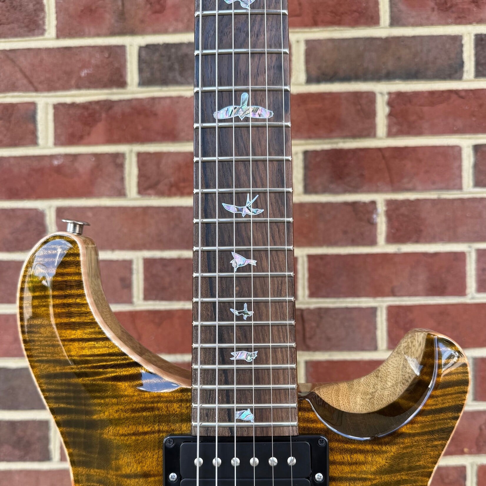 Paul Reed Smith Paul Reed Smith Limited Edition Wood Library Custom 24 Stoptail, Tiger Eye, Flame Maple 10-Top, Black Limba Body, Flame Maple Neck, Ziricote Fretboard, PRS DMO Pickups, Hardshell Case