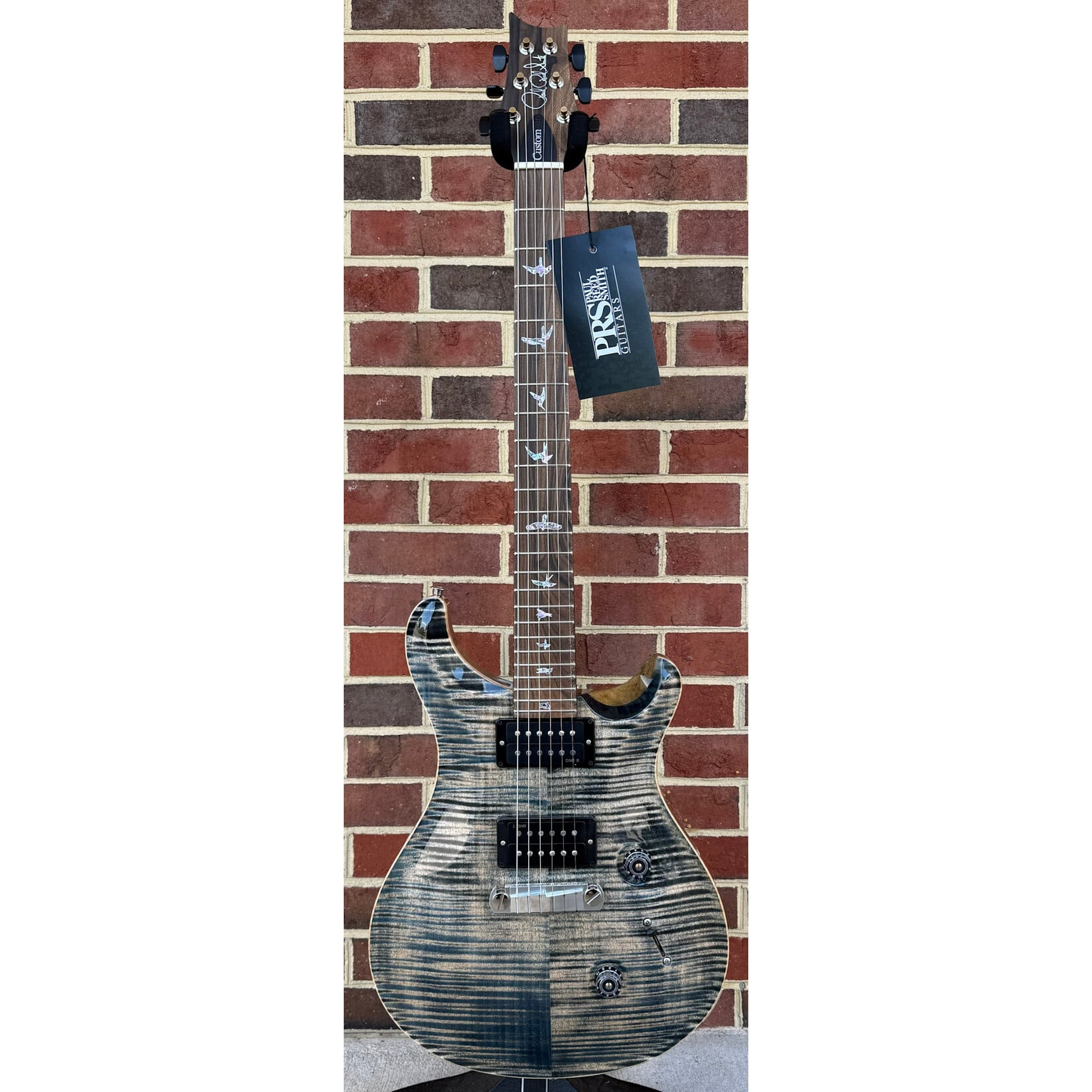 Paul Reed Smith Paul Reed Smith Wood Library Custom 24 Stoptail Limited, Faded Whale Blue, Flame Maple 10-Top, Black Limba Body, Flame Maple Neck, Ziricote Fretboard, PRS DMO Pickups, Hardshell Case