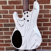 Dingwall Super PJ Custom 5-String, White Ceruse w/ Black Grain