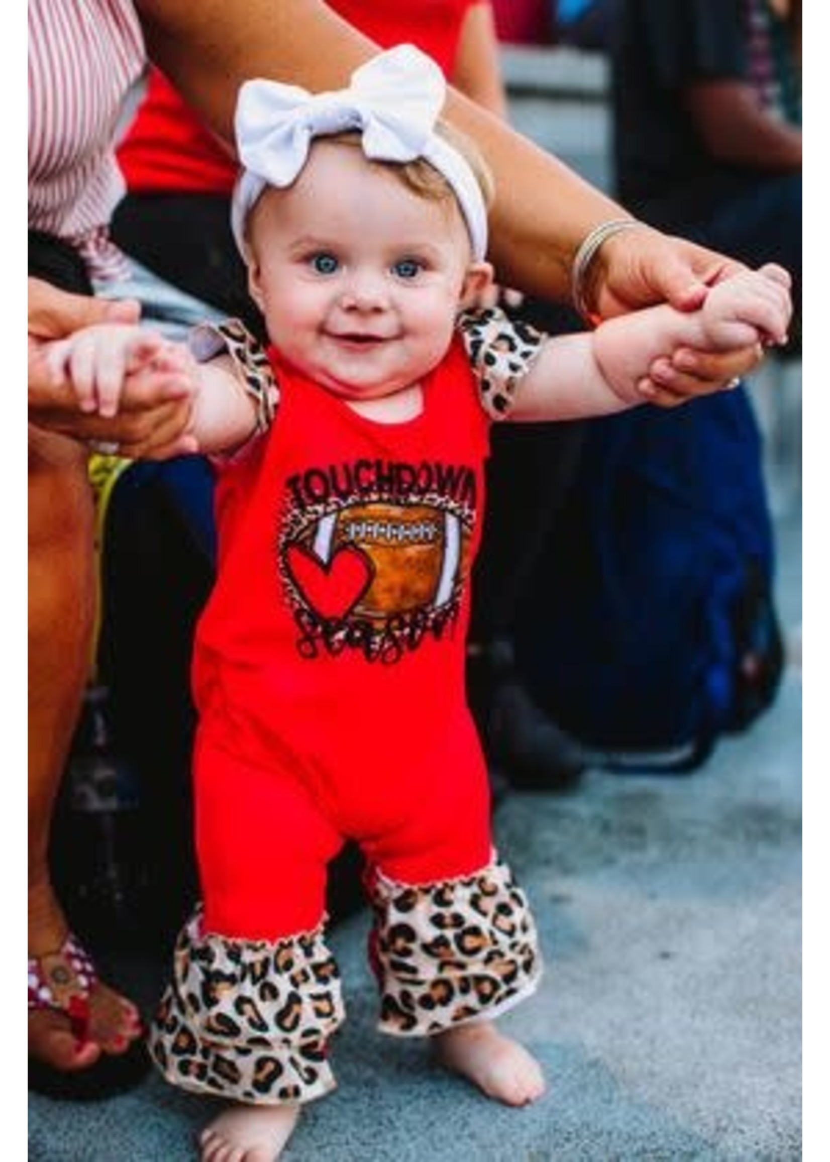 Red Touchdown Baby Romper