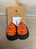 Hocus Pocus Dangle Earrings Black/Orange