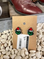 Grinch W Santa Hat studs