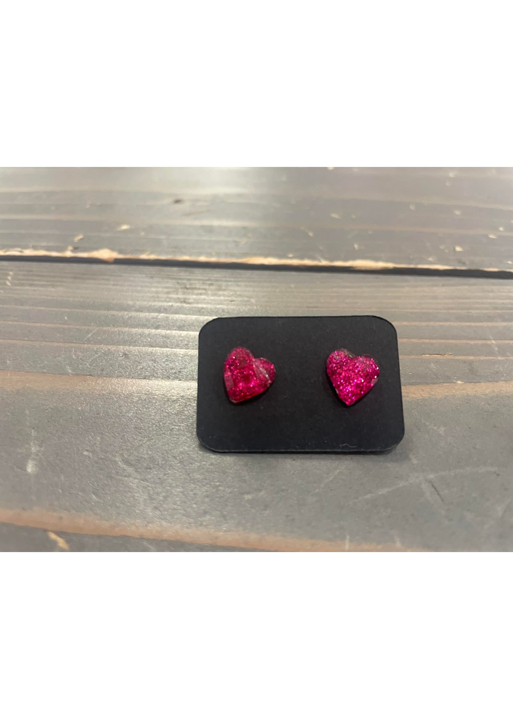 Glitter Heart stud earrings