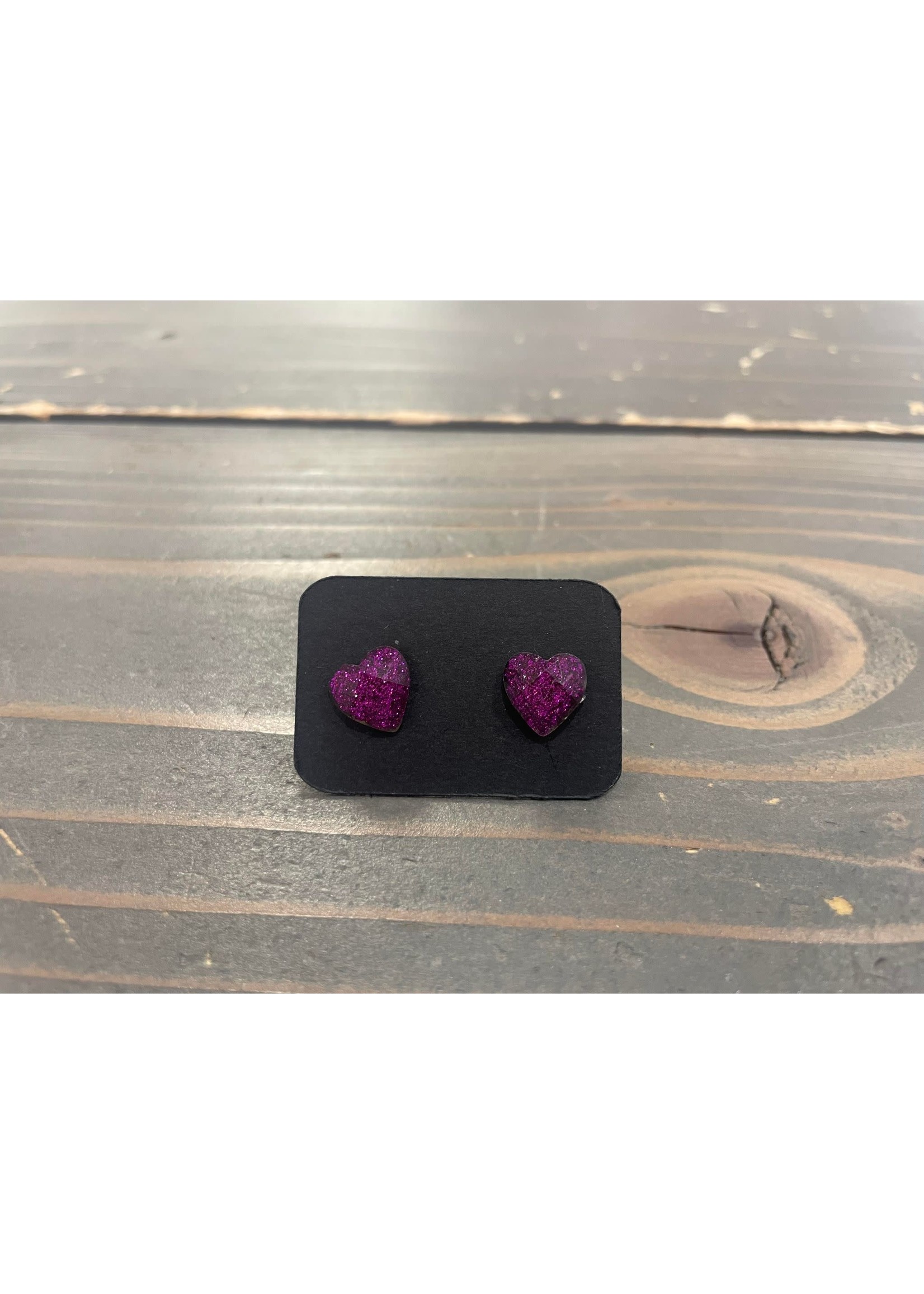 Glitter Heart stud earrings