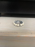 White Beaded Stretch Ring