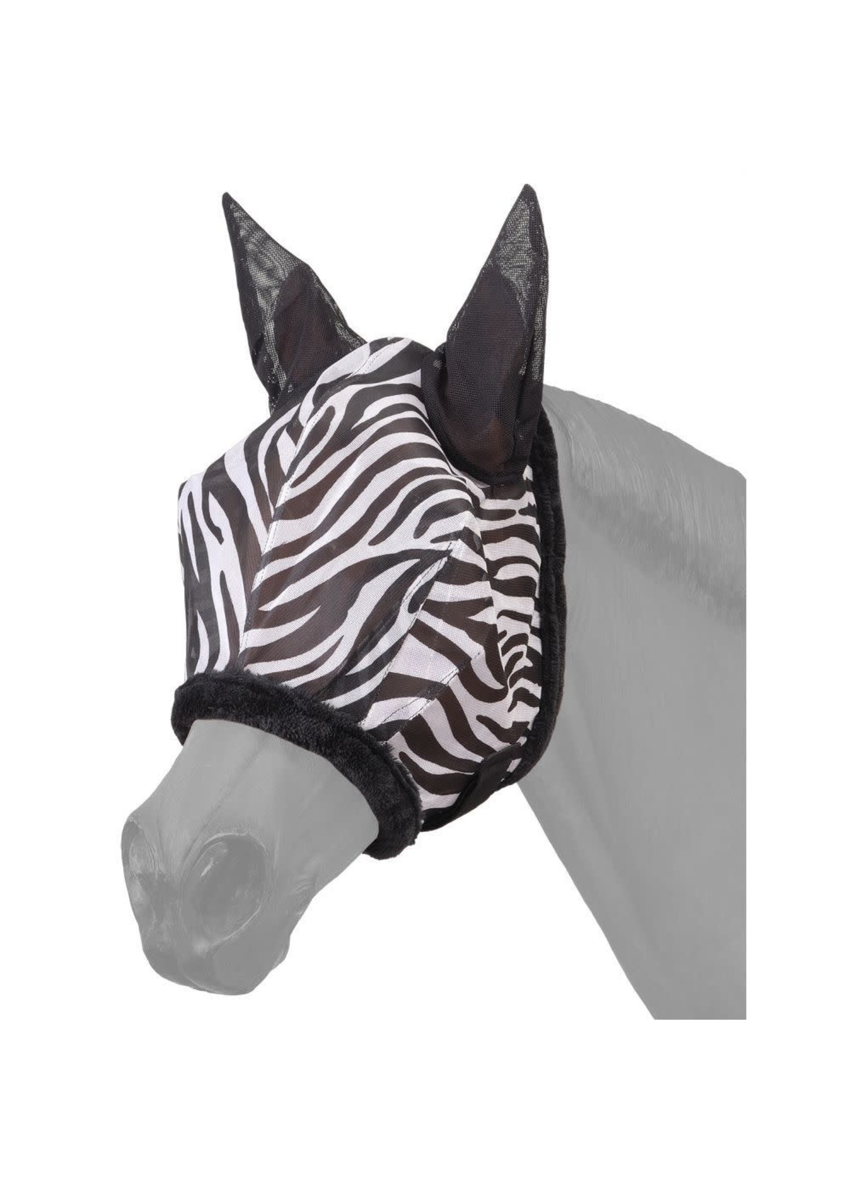Tough 1 Zebra Print Fly Mask - Horse