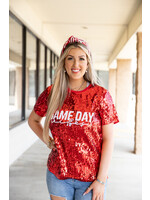Game day Sequin Top - Red