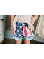 Red White & Blue Kids Denim Shorts