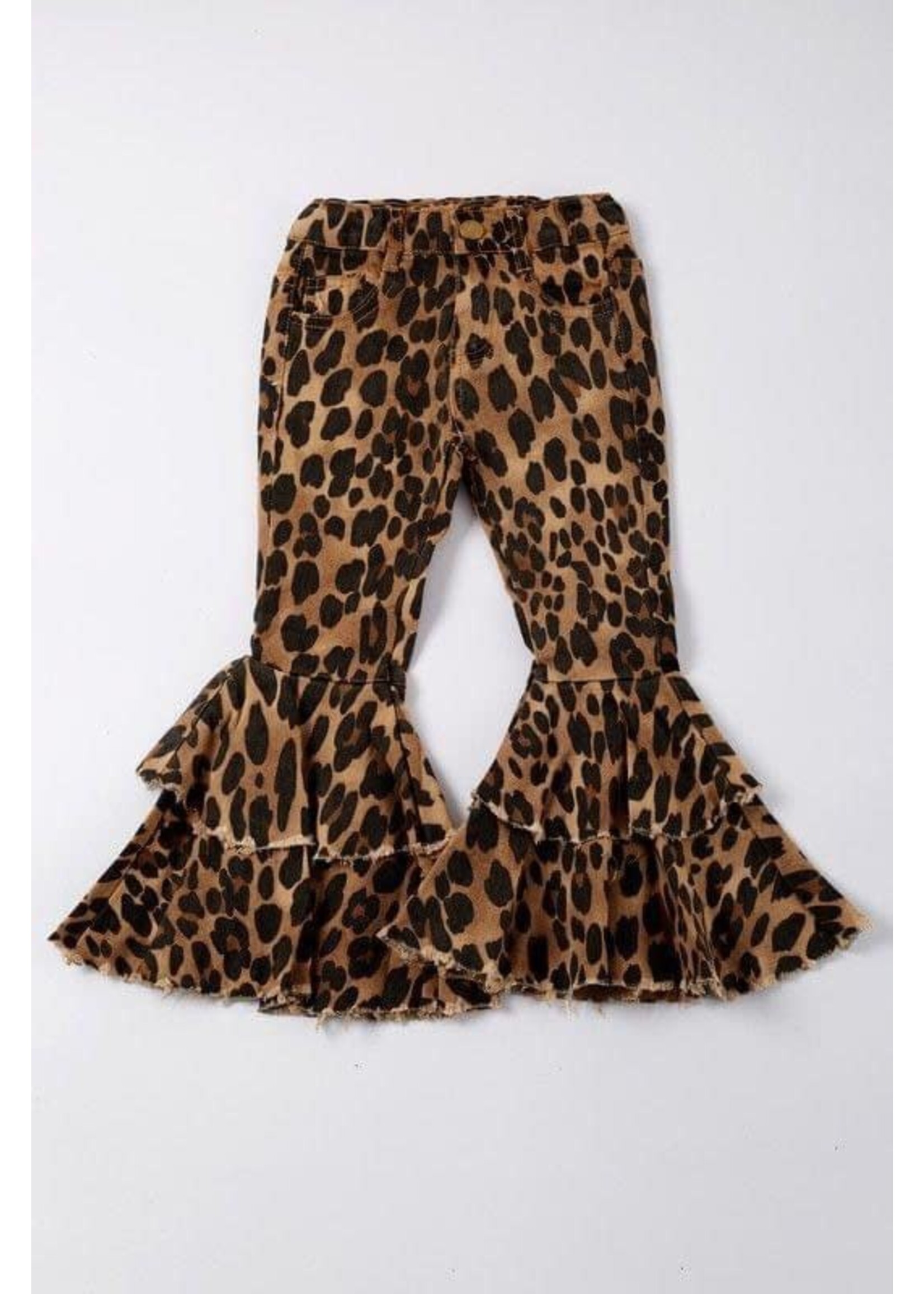 Kids Cheetah Denim Flares