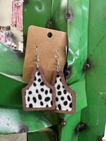Cow Tag Wooden Earrings