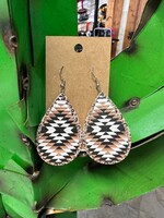 Brown Aztec  Dangle Earrings