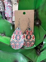Multi Color Aztec Dangle Earrings