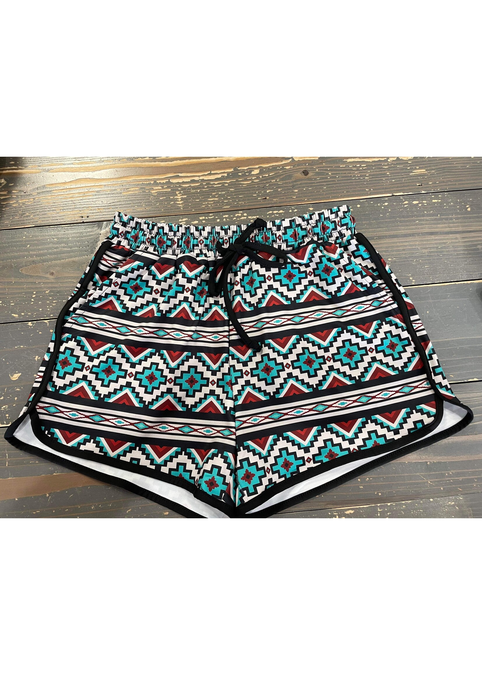 sterling kreek Turquoise Aztec Shorts