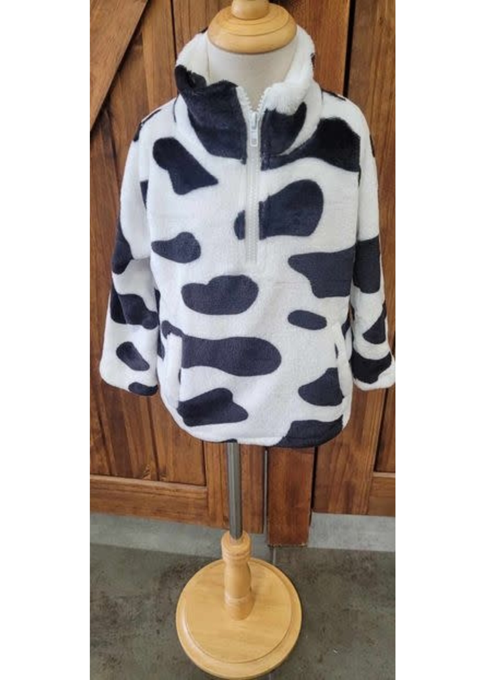 Clover Cottage Black & White Kids Cow Sherpa
