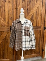 Simple Plaid Brown/Wht Plaid Shirt