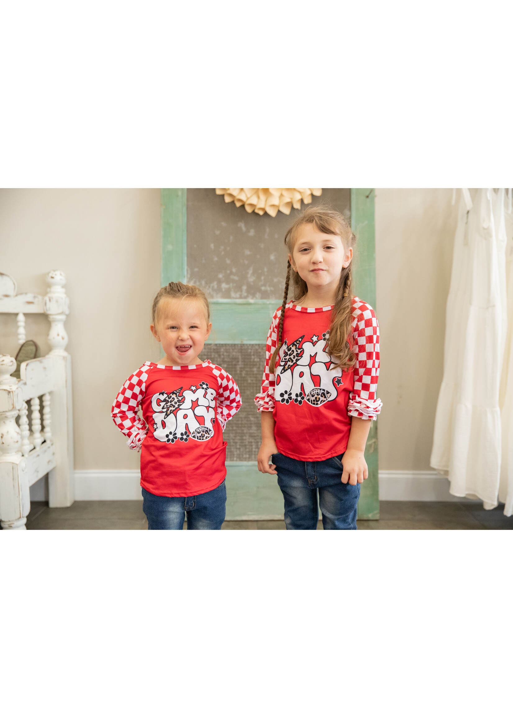 Clover Cottage Game Day Raglan Red