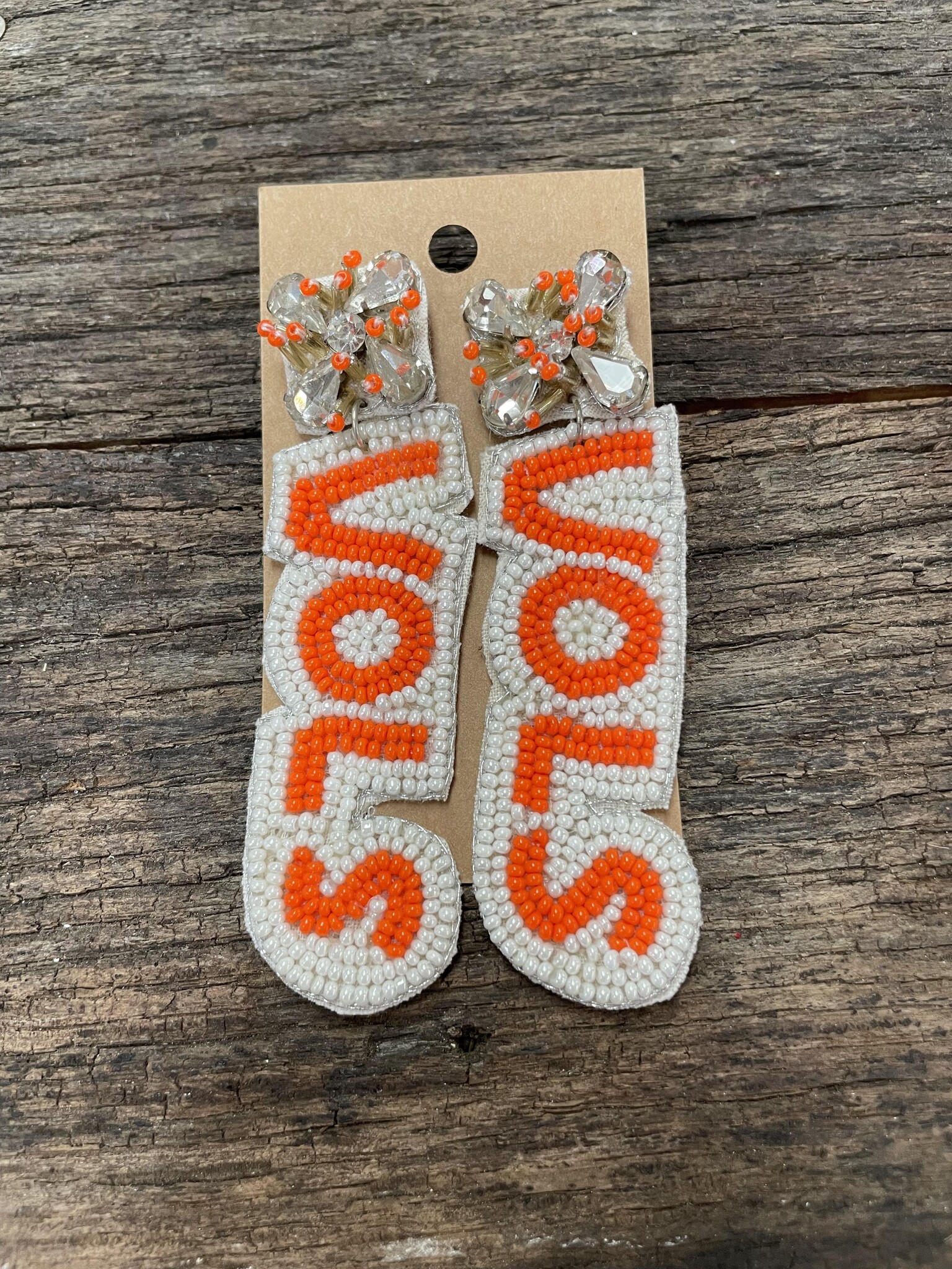 Seed Beaded VOLS Earrings Trixie's Boutique