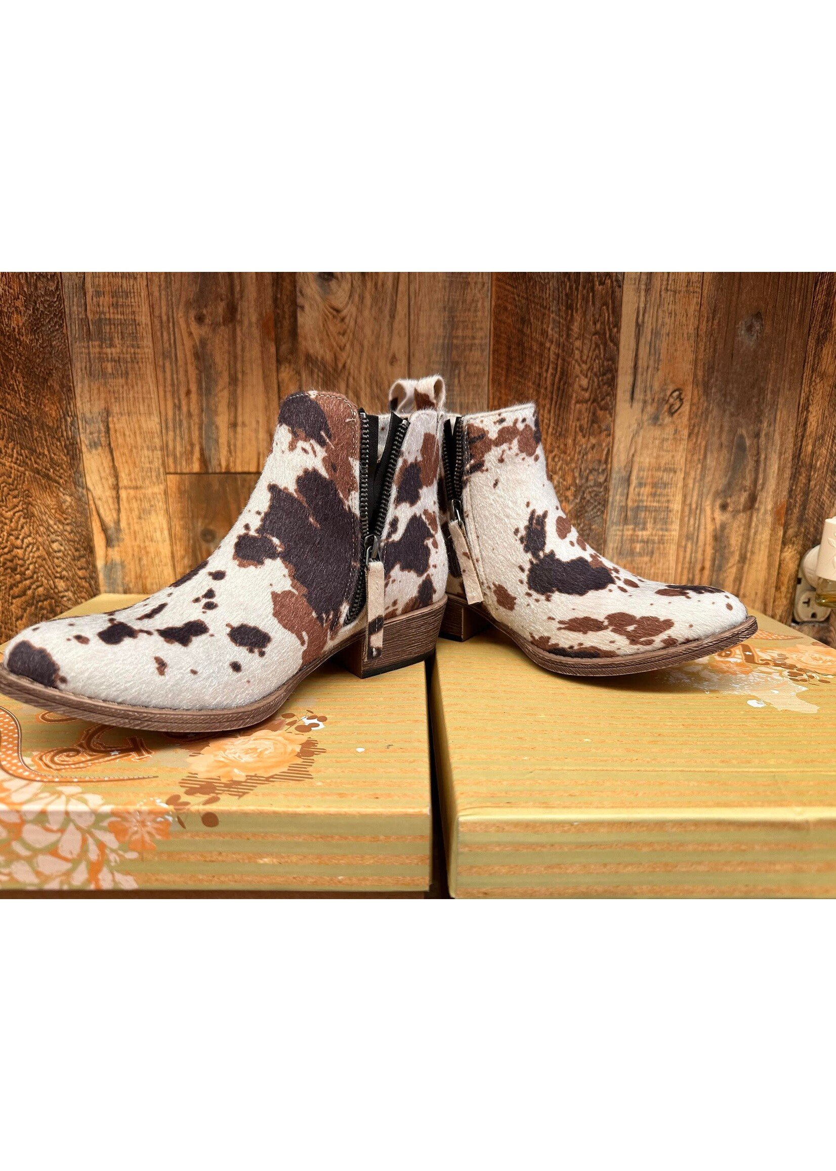 Chisel Cow Print Boots