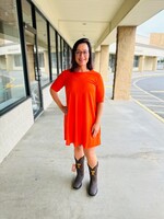 Orange 3/4 Game Day Dress
