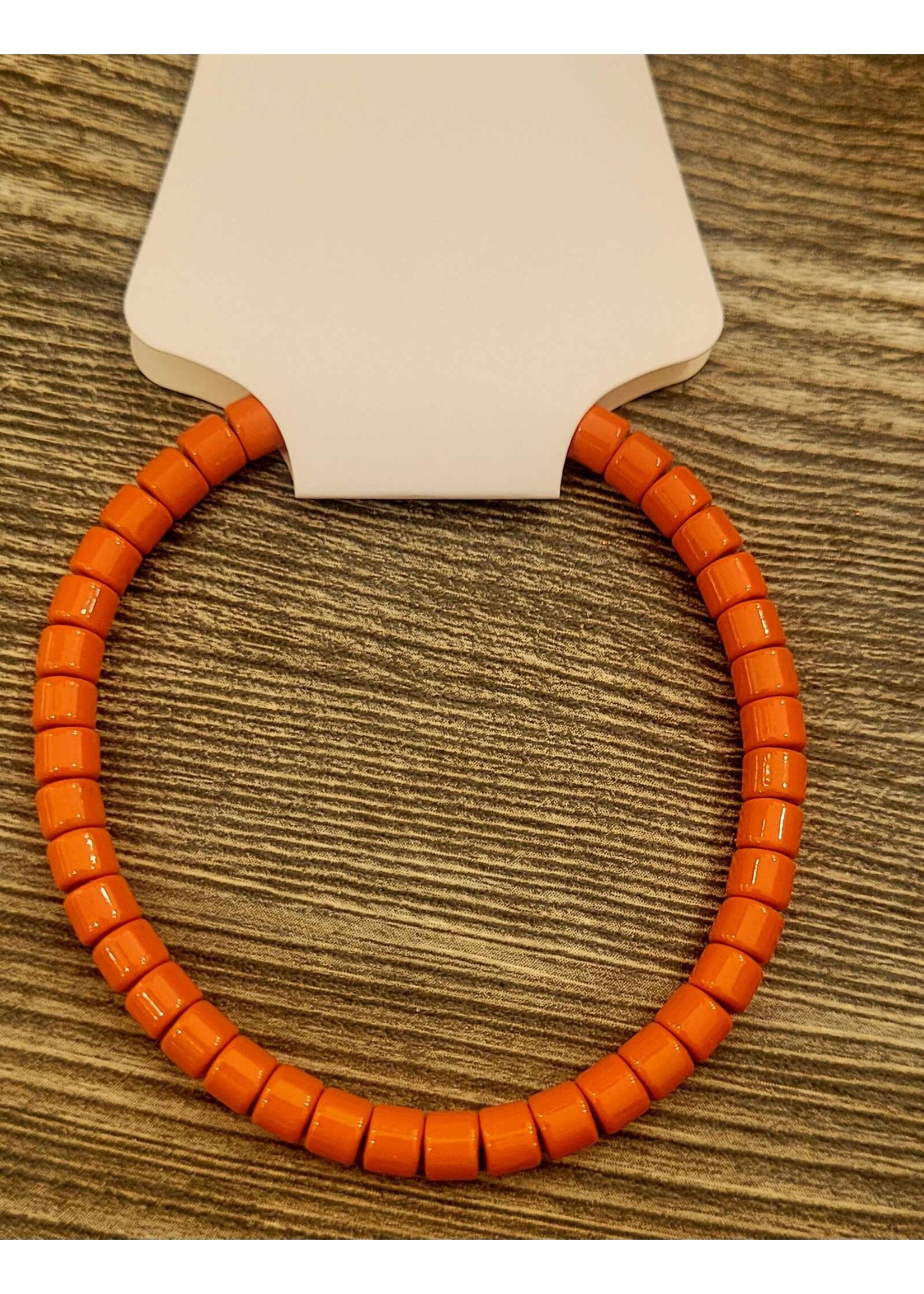 College Stacks Orange Enamel Tile Bracelet