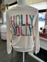 Holly Jolly Sequin Soft Ribbed Crewneck