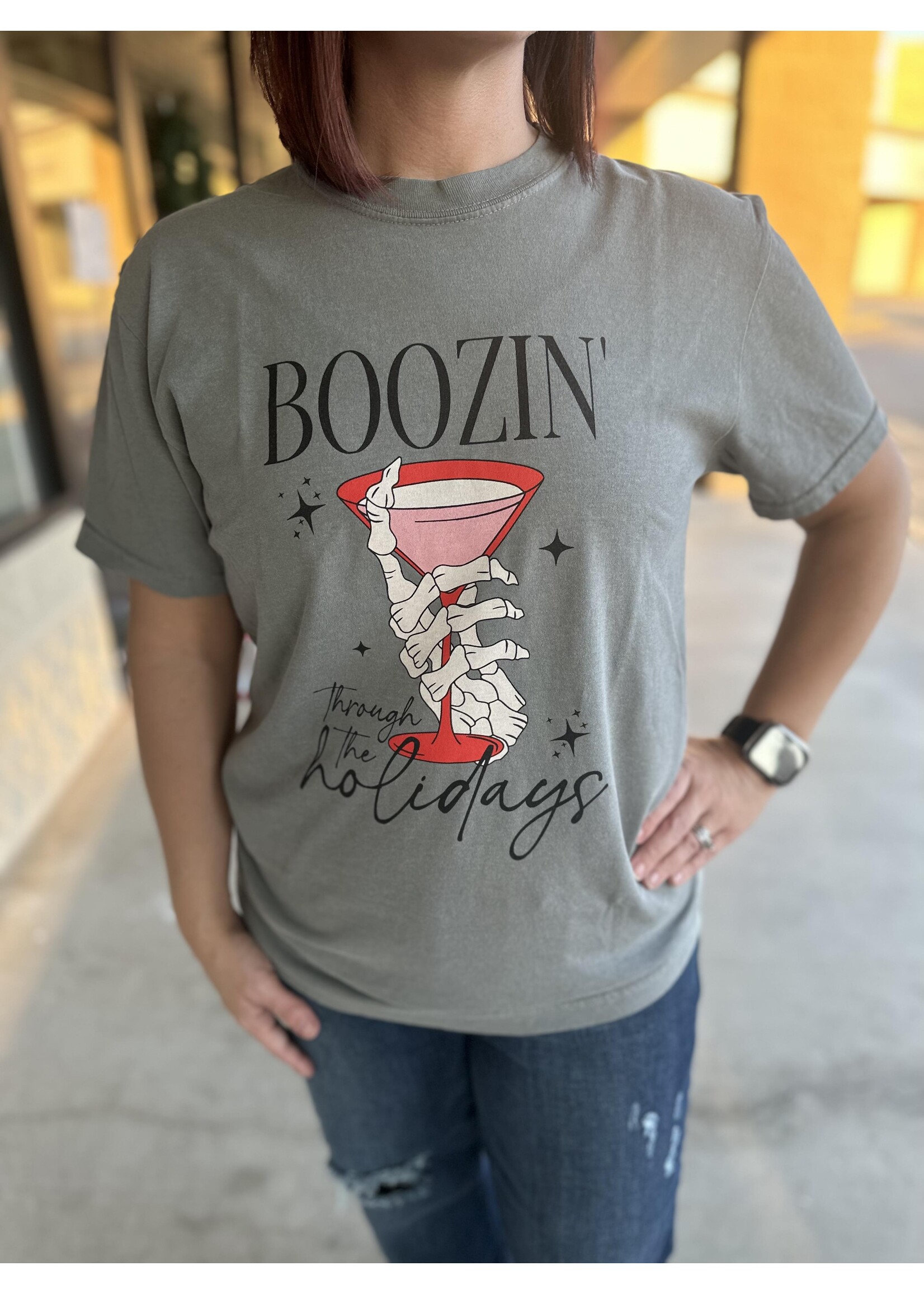 Boozin Thru The Holidays Tee