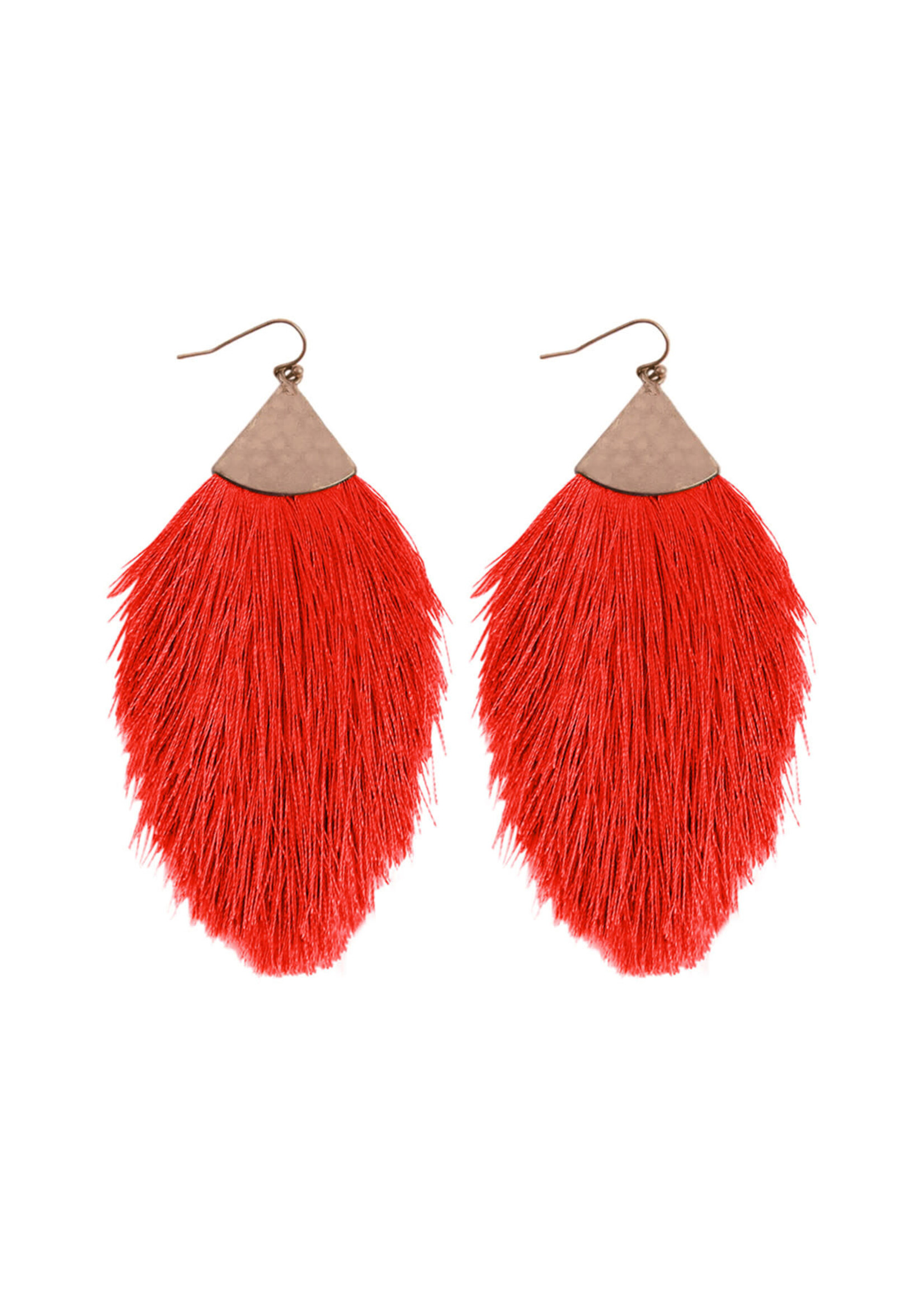 Red Tassel Drop Earrings