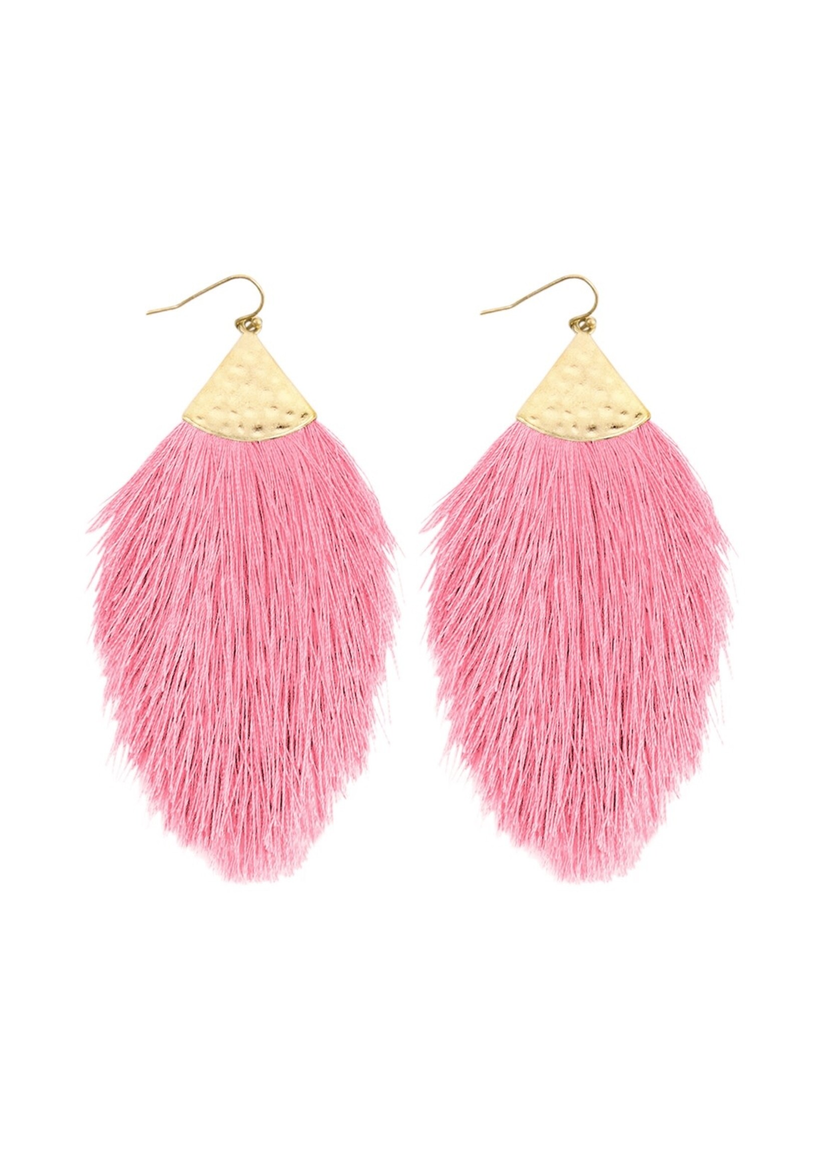 Pink Tassel Drop Earrings