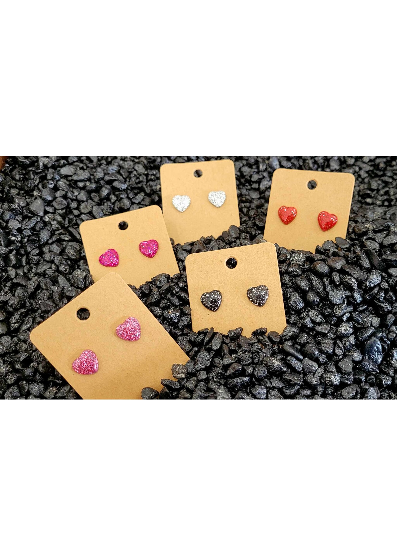 Glitter Heart Studs(Bigger 24')