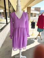 Swiss Dot Ruffle LS Dress