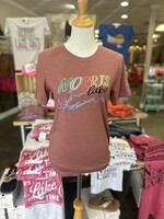 Norris Lake Map Tee - Mauve