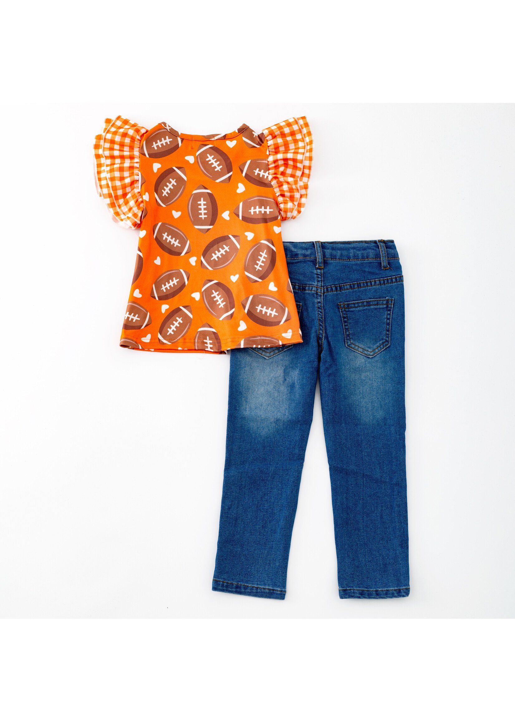 Clover Cottage Orange Checkered Girls Set