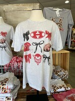 Grey Red Devils Bow Tshirt