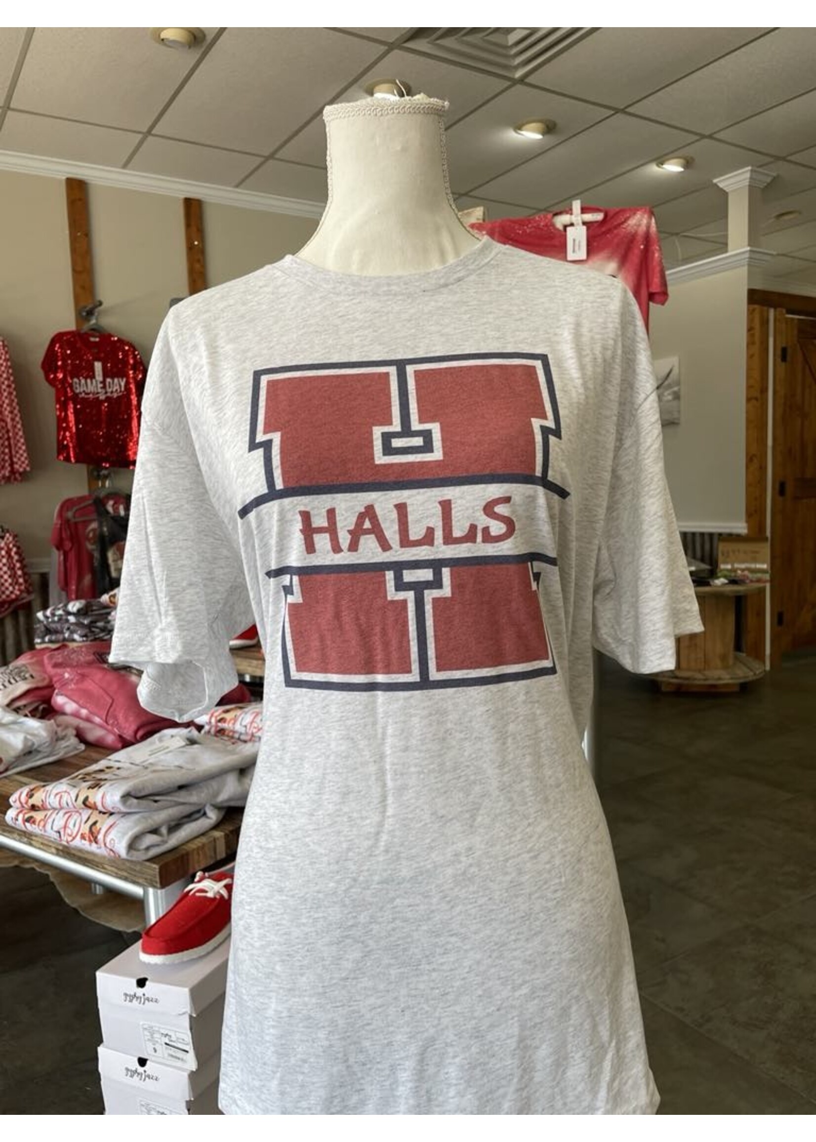 Ash Grey Red Halls H Tshirt