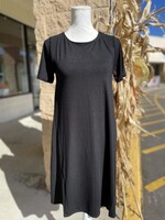 Zenana Black Flared SS Tshirt Dress